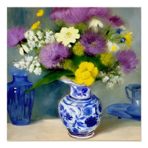 Tranquil Vaas van Bloemen Print Perfect Poster