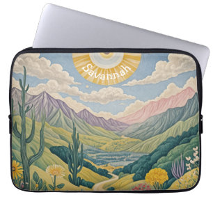 Tranquil Valley: pastellandschap Laptop Sleeve