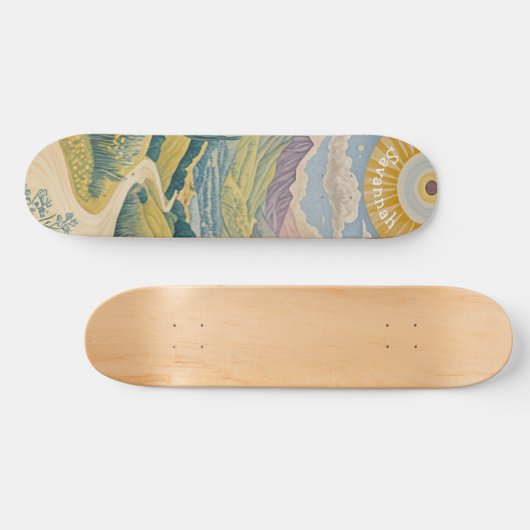 Tranquil Valley: pastellandschap Persoonlijk Skateboard (Horizontaal)