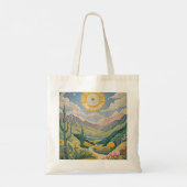 Tranquil Valley: pastellandschap Tote Bag (Achterkant)