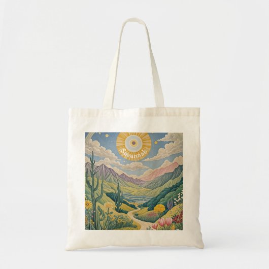 Tranquil Valley: pastellandschap Tote Bag (Voorkant)