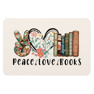 Tranquil Vibes: Vrede, Liefde en Boeken Magneet