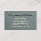 Tranquil voelt kalm Yoga Instructor Visitekaartje (Achterkant)