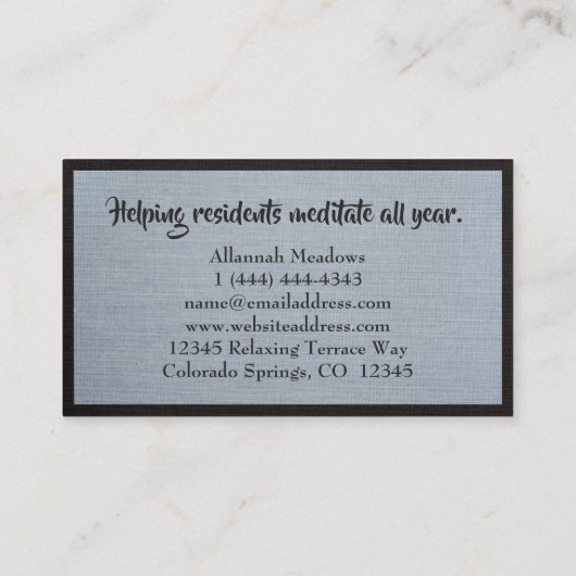 Tranquil voelt kalm Yoga Instructor Visitekaartje (Achterkant)