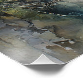 Tranquil Waterfall Tiger Misty Cliff Art Perfect Poster (Hoek)