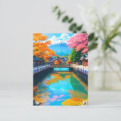 Tranquil Waters: De reflectie van de berg Fuji Briefkaart (Staand voorkant)