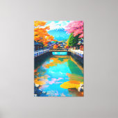 Tranquil Waters: De reflectie van de berg Fuji Canvas Afdruk (Voorkant)