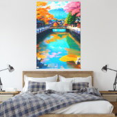 Tranquil Waters: De reflectie van de berg Fuji Canvas Afdruk (Insitu (Slaapkamer))
