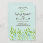 Tranquil Waters Lake Beach Ocean Greenery Wedding Kaart (Voorkant / Achterkant)