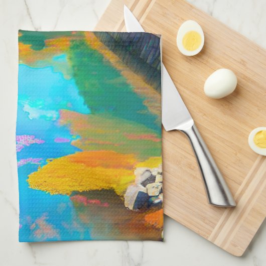 Tranquil Waters: Mt. Fuji's Reflection Theedoek (Quarter Fold)