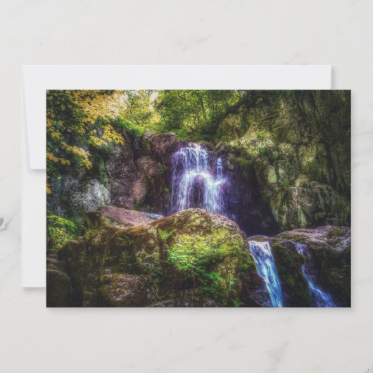 Tranquil Watervallen Woodland Natuur Foto Notitiekaartje (Voorkant)