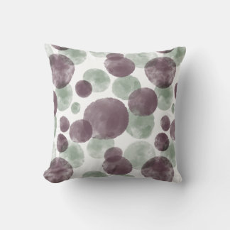 Tranquil Waterverf Bubbles in Sage Green & Paars Kussen