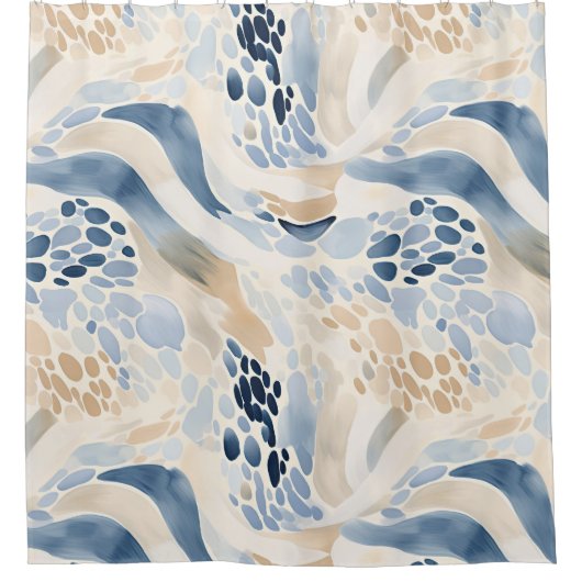 Tranquil Wave Pool Pattern Douchegordijn (Voorkant)