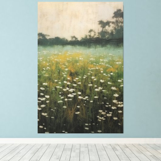 Tranquil Wildflower Symphony olieverfschilderij Canvas Afdruk (Insitu (Houten vloer))