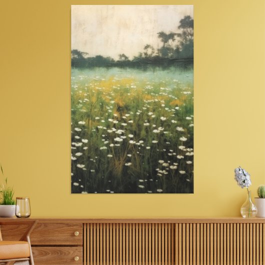 Tranquil Wildflower Symphony olieverfschilderij Canvas Afdruk (Insitu (Woonkamer))