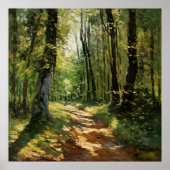 Tranquil Woodland Pathway - Impressionistisch schi Poster (Voorkant)
