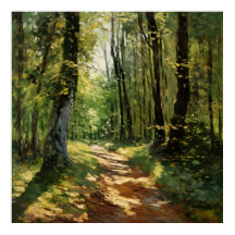 Tranquil Woodland Pathway - Impressionistisch schi