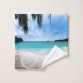 Tranquil Zee Beach Geëvalueerd Bad Handdoek (Wasdoekje)