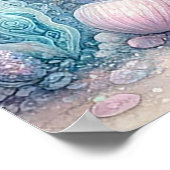 Tranquil Zee Schildpad en Zeemeermin Wall Art Poster (Hoek)