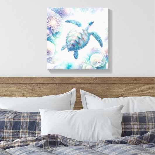 Tranquil Zee Turtle Art Canvas Prints (Insitu (Slaapkamer))
