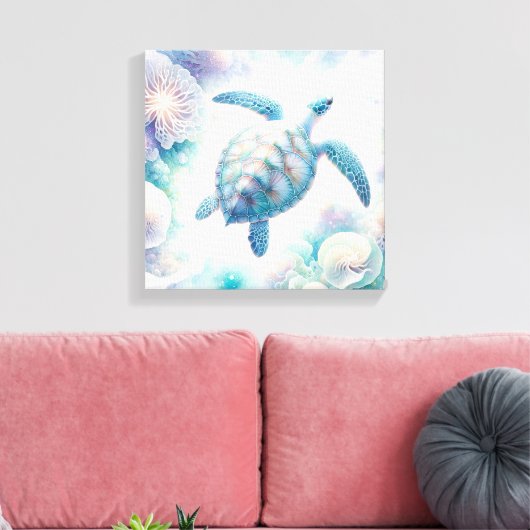 Tranquil Zee Turtle Art Canvas Prints (Insitu (Woonkamer))
