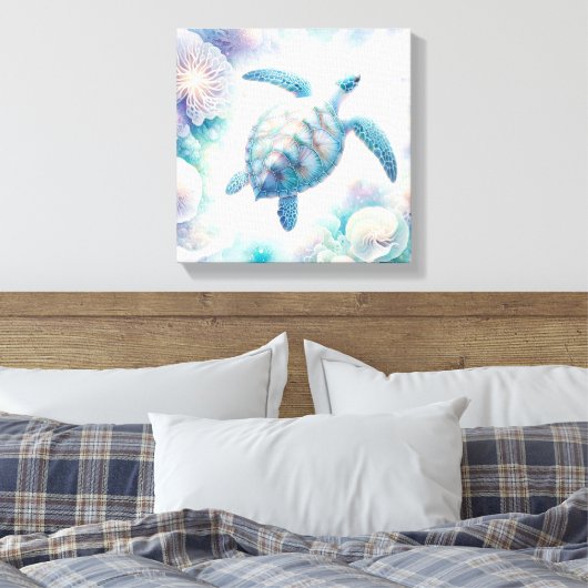 Tranquil Zee Turtle Art Canvas Prints (Insitu (Slaapkamer))