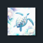 Tranquil Zee Turtle Art Canvas Prints<br><div class="desc">Duik in een rustige onderwaterhaven met onze boeiende zeeen schildpaddendoek print, exclusief aangeboden door Do Tell A Belle. Begin aan een betoverende visuele reis als de zeeen schildpad sierlijk danst tussen grillige onderwaterbotanische planten, beschilderd in rustgevende pasteltinten van groen, turkoois, blauw, lavendel en bleek geel, het oproepen van de serene...</div>