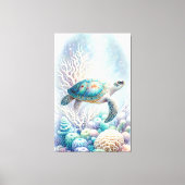 Tranquil Zee Turtle Wall Art Canvas Afdruk (Voorkant)