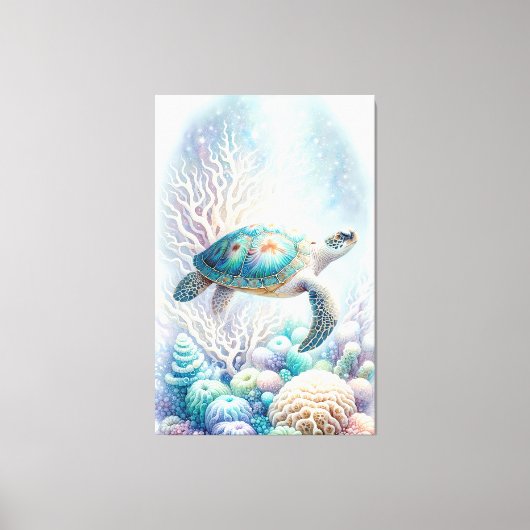Tranquil Zee Turtle Wall Art Canvas Afdruk (Voorkant)