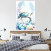 Tranquil Zee Turtle Wall Art Canvas Afdruk (Insitu (Slaapkamer))