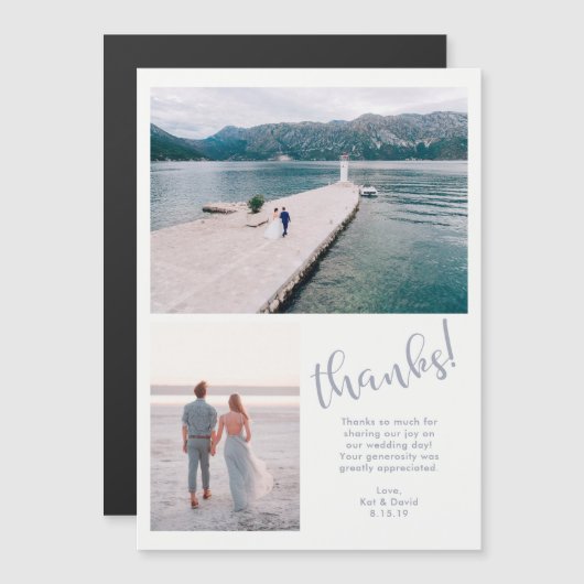 Tranquil Zeeen | Twee foto bruiloft dank u (Voorkant / Achterkant)