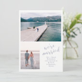 Tranquil Zeeen | Twee foto huwelijksaankondiging Aankondiging (Staand voorkant)