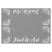 Tranquil zilver & grijs monogram | tafelkleed (Voorkant (Horizontaal))