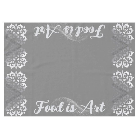 Tranquil zilver & grijs monogram | tafelkleed (Voorkant (Horizontaal))