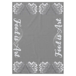 Tranquil zilver & grijs monogram | tafelkleed