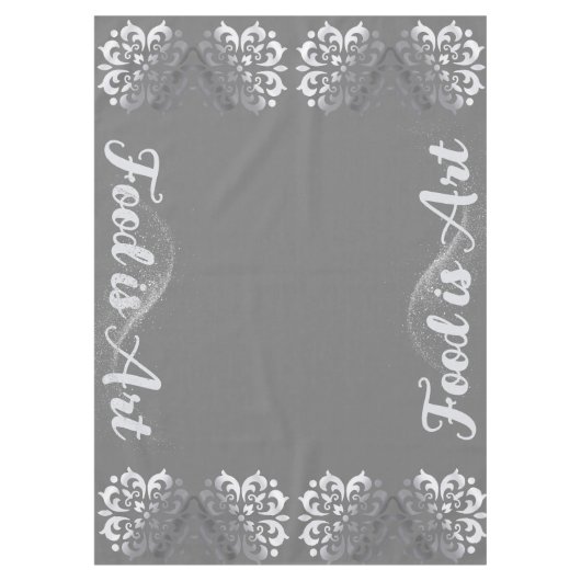 Tranquil zilver & grijs monogram | tafelkleed (Voorkant)