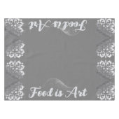 Tranquil zilver & grijs monogram | tafelkleed (Voorkant (Horizontaal))