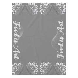 Tranquil zilver & grijs monogram | tafelkleed