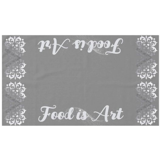 Tranquil zilver & grijs monogram | tafelkleed (Voorkant (Horizontaal))