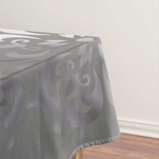Tranquil zilver & grijs monogram | tafelkleed (Voorbeeld)