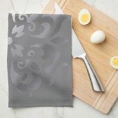 Tranquil zilver & grijs monogram | theedoek (Quarter Fold)