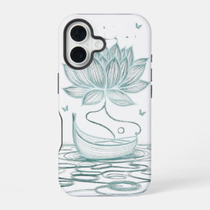 Tranquile Lotus & Om – Zen-Geïnspireerd iPhone 16 Hoesje