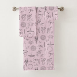 Tranquile Symbolen: 3-delig wellness-geïnspireerd Bad Handdoek