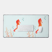 Tranquile Zeepaard" Waterverf Bureaumat - Groot Ex (Keyboard & Muis)