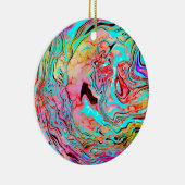 Tranquiliteit Abstracte Fluid Art Kerstmis Keramisch Ornament (Rechts)