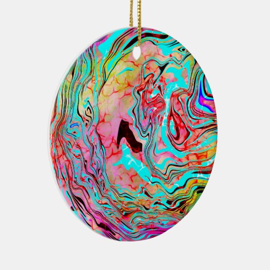 Tranquiliteit Abstracte Fluid Art Kerstmis Keramisch Ornament (Rechts)