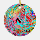 Tranquiliteit Abstracte Fluid Art Kerstmis Keramisch Ornament (Voorkant)
