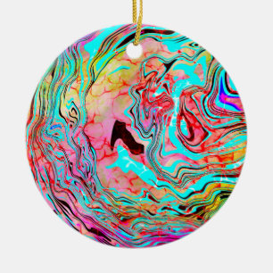 Tranquiliteit Abstracte Fluid Art Kerstmis Keramisch Ornament