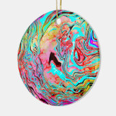 Tranquiliteit Abstracte Fluid Art Kerstmis Keramisch Ornament (Links)