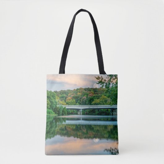 Tranquiliteit bij het meer van Springfield Evening Tote Bag (Voorkant)